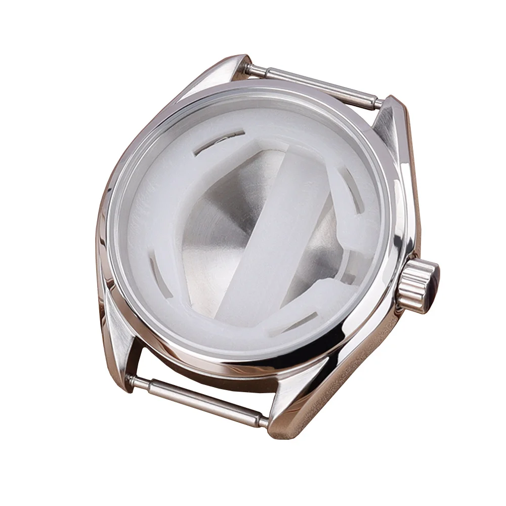 Fashion Waterproof Watch Case 24.5mmDial For Miyota 2035 Quartz Movement Cover 30.3mm Silvery Stainless Steel Ms. Watch Cases