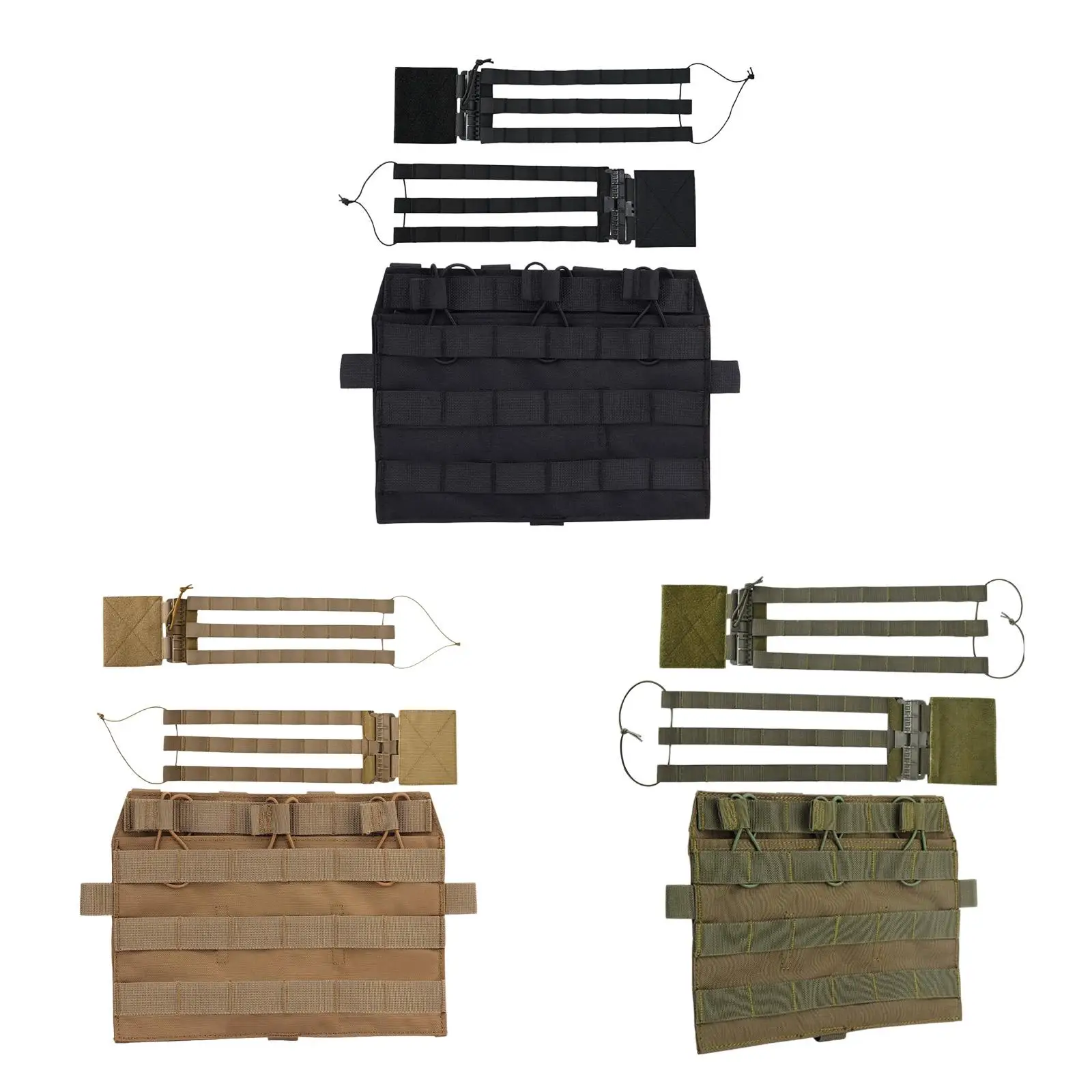 

Hunting Vest Front Pane Detachable Buckles Skeletal Mesh Cummerbund Strap