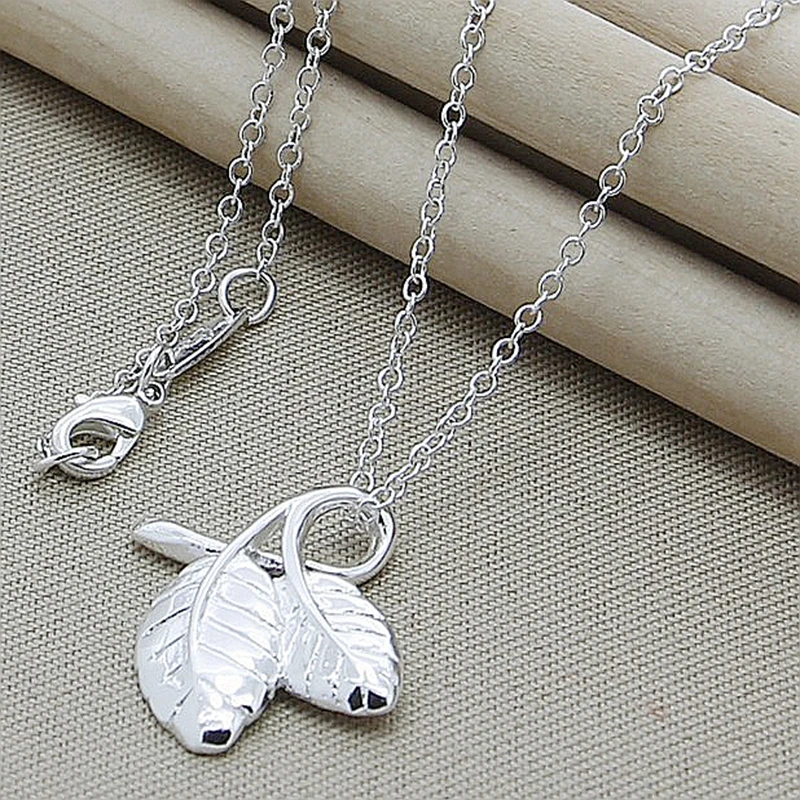 Collar con colgante de hoja de - 925 Sterling Silver Chain Necklace Men reseña y precio