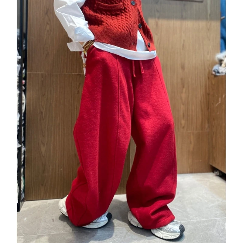 Nouveauté automne/hiver femmes chaud épaissi coton Patchwork cheville longueur pantalon décontracté ample taille élastique sarouel X149