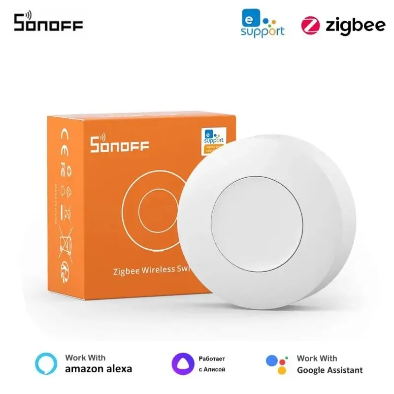 

SONOFF SNZB-01P Zigbee Wireless Switch Button Smart Scene Switch Two Way Smart Home Voice Control For EWeLink APP Alexa