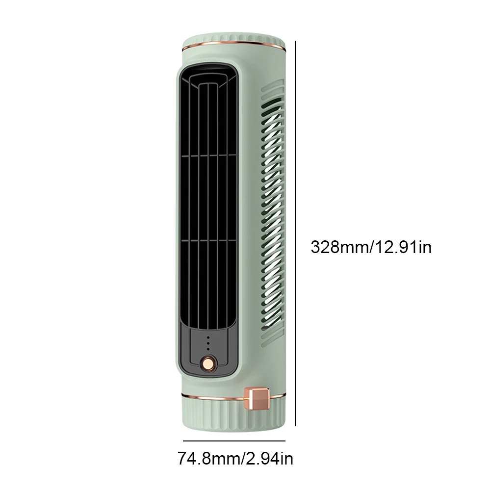 Tower Fan USB Charging Desktop Cooling Fan Bladeless Summer Fan Wireless Desk Fan for Home Bedroom