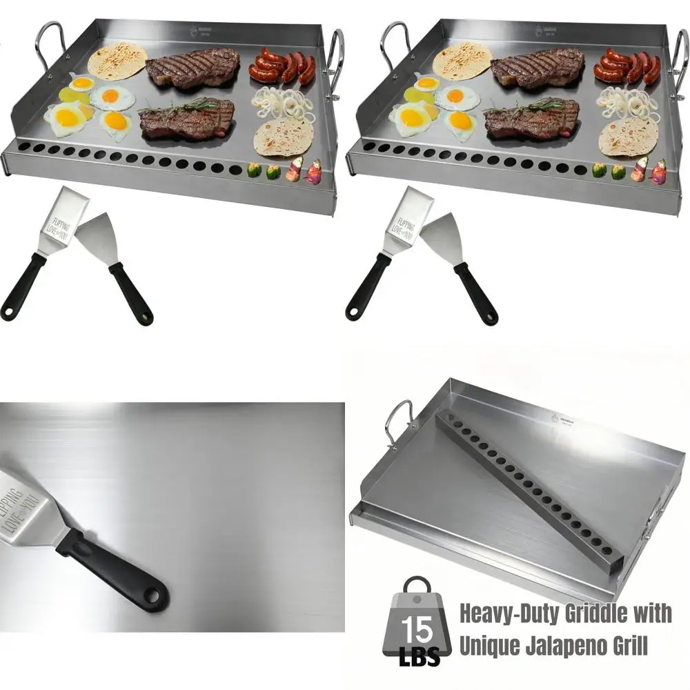 23 x 16 Edelstahl-Grillplatte mit Antihaftbeschichtung für Gas- und Holzkohlegrills, kompatibel mit Weber und Charbroil