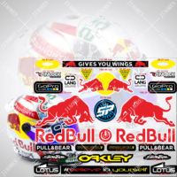 Racing Red Bull Helmet Stickers Decal Motorcycle Logo For Yamaha Ktm Honda