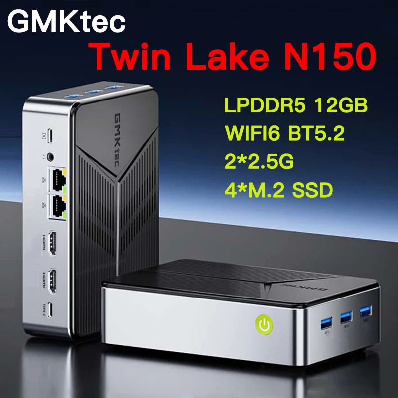 GMKtec G9 Twin Lake N150 MINI PC LPDDR5 12GB 512GB SSD Windows 11 Pro 2*2.5G WIFI6 BT5.2 Desktop MINI PC Gamer Compter VS G3