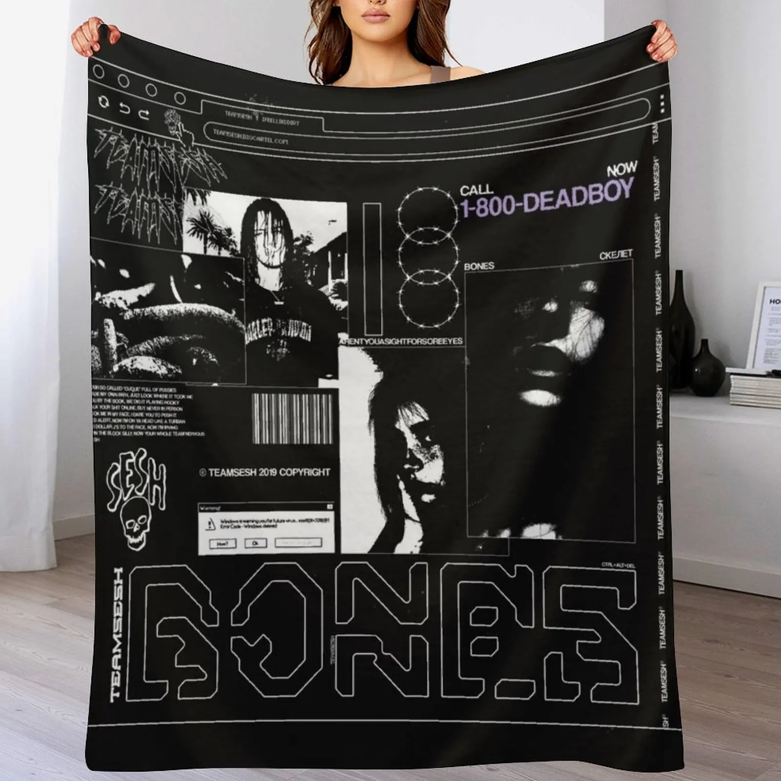 

New 1-800-DEADBOY BONES ART Throw Blanket Kid'S Tourist Giant Sofa Blankets