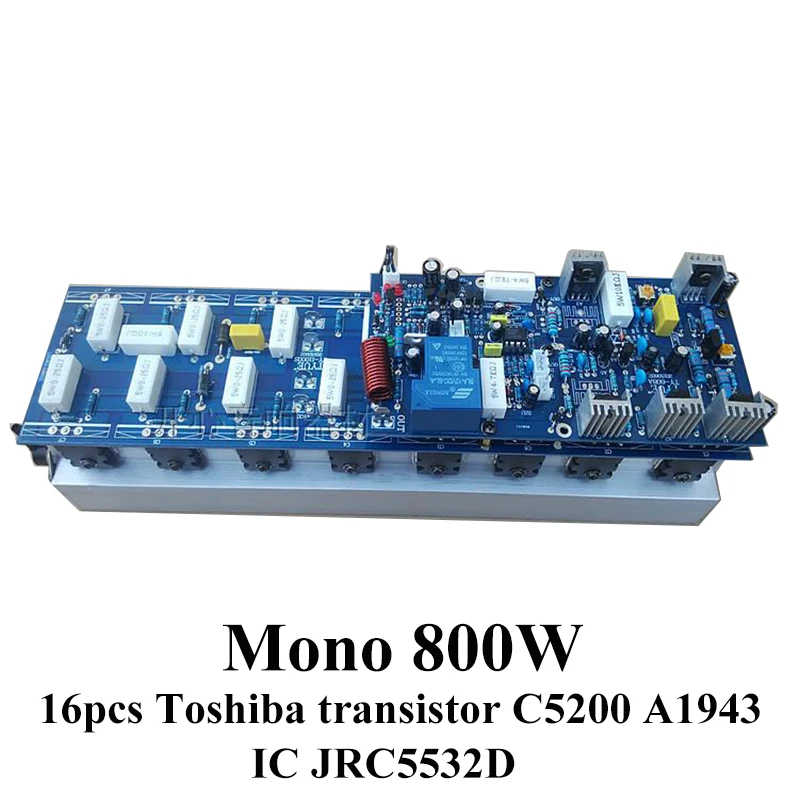 

Моноблок усилителя мощности 800 Вт, плата 16 шт., Toshiba транзистор C5200 aeas JRC5532D Dual Op, высокая мощность, низкий уровень шума, Hi-Fi усилитель звука