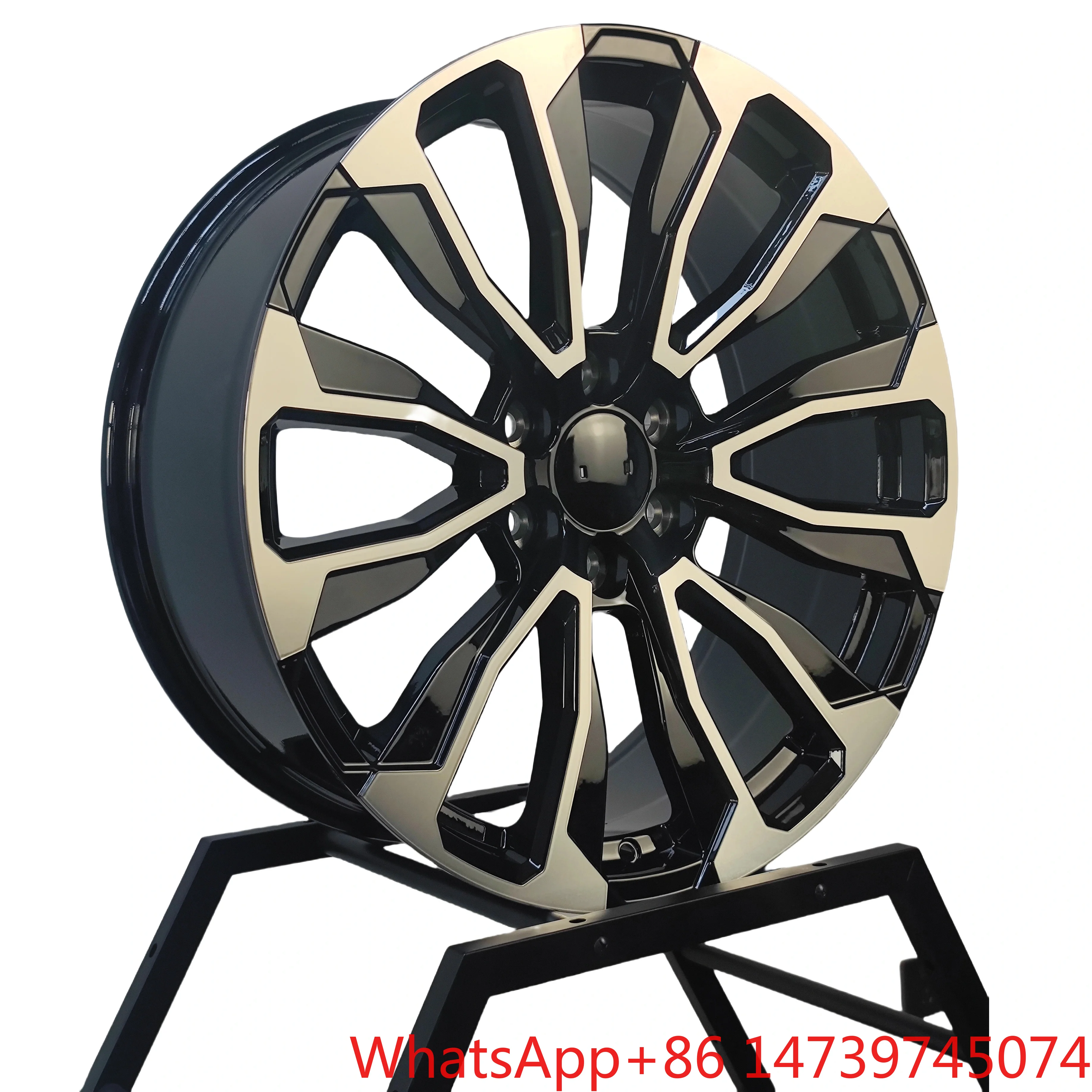 22x9.0J 6 Hole Aluminum Alloy Car Wheels, PCD 139.7 CB 78.1, Durable Passenger Car Replacement Rims
