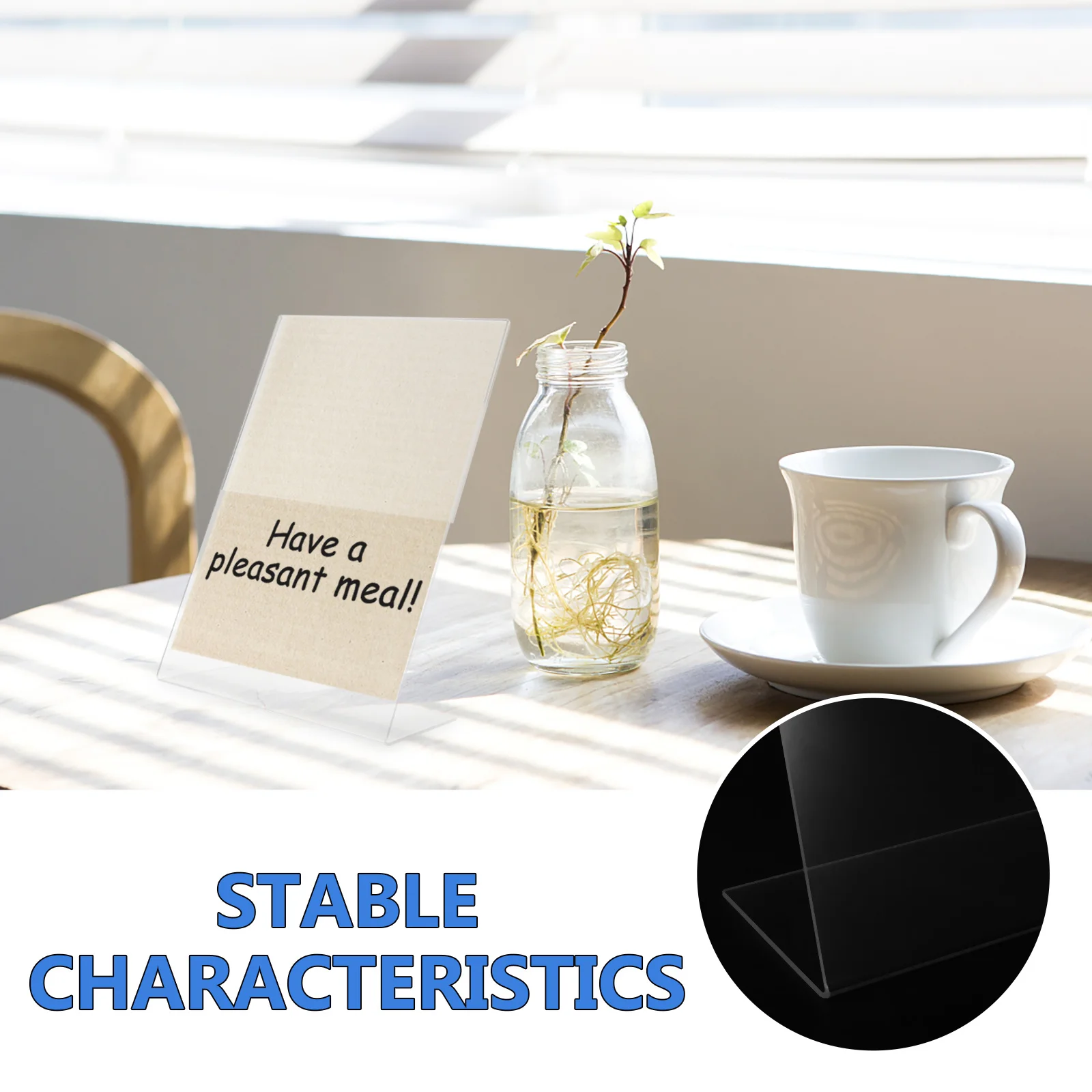 

Acrylic Tabletop Sign Holder Clear Vertical Display Stand for Menu Signs Cards Photos Non Yellowing for Events