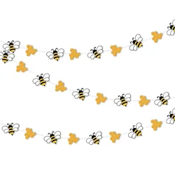 Bee Hive Paper String Party Pull Flower, Baby's Birthday Party Decoration Pull Flag,Bee Hive Banner,Bee Pull Flag