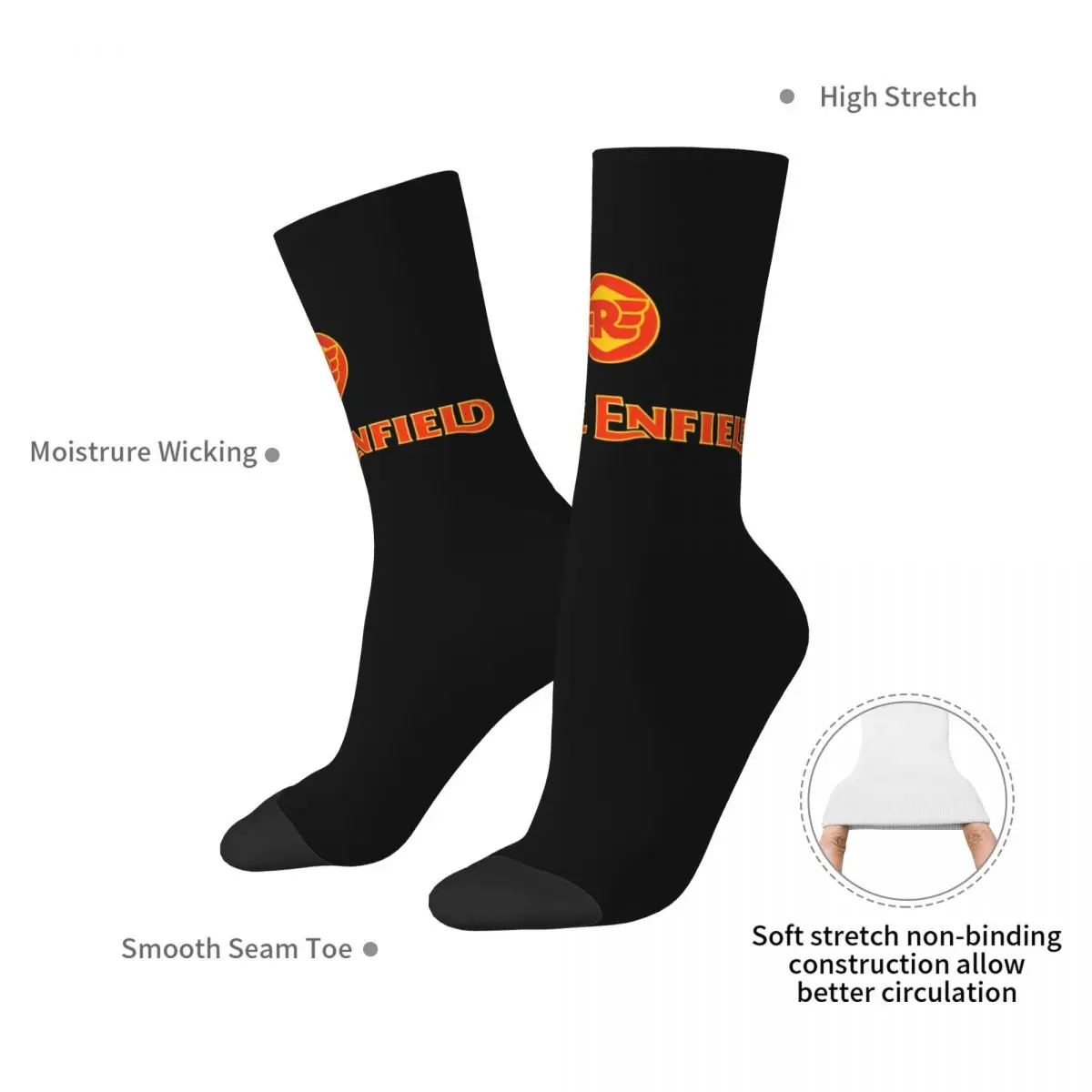 Royals Enfields Socks logo Fashion Stockings Winter Non-Slip Men's Socks Breathable Design Skateboard Socks