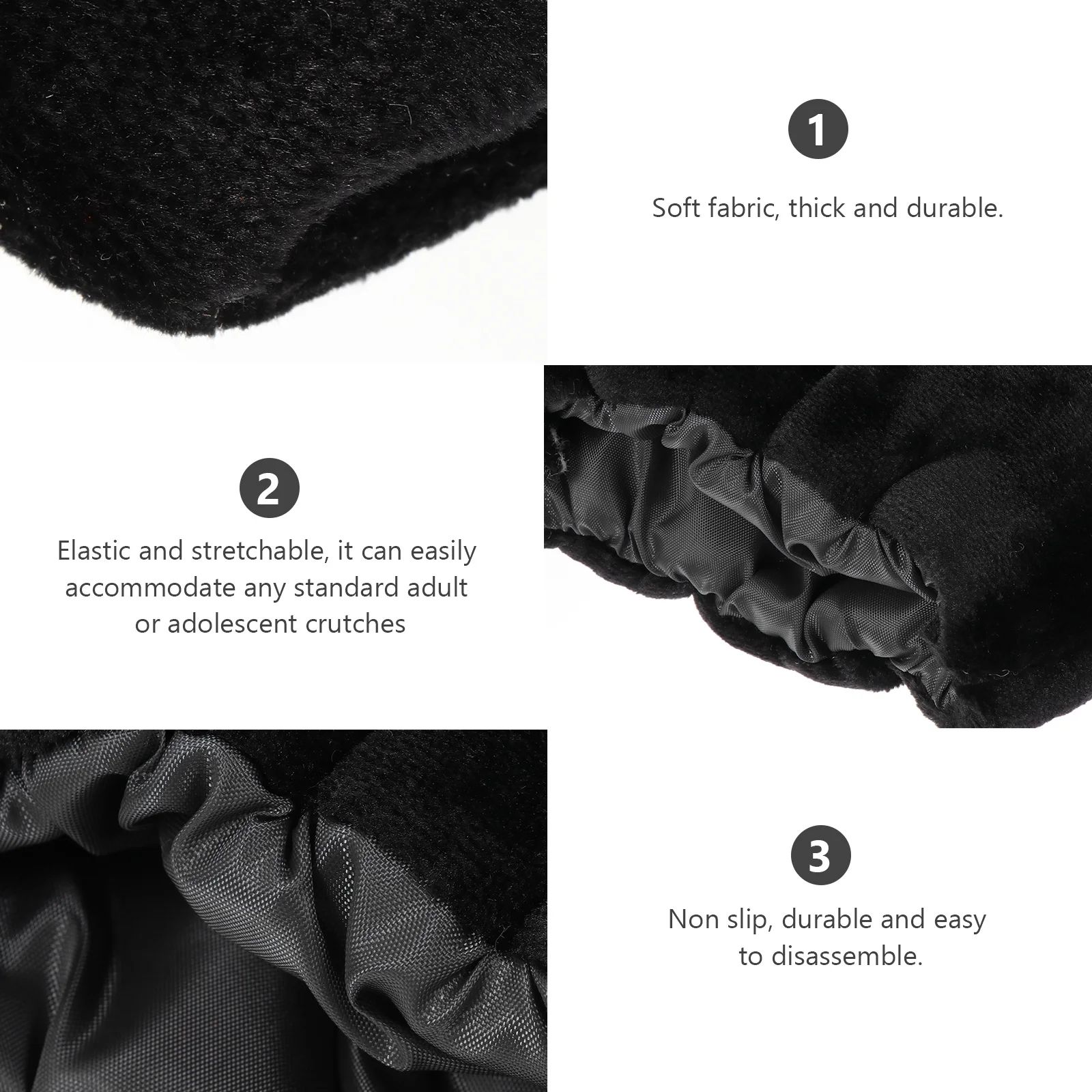 

1Pair Non-Skid Crutch Cushion Thickened Support Pads for Underarm Hand Grip Walking Stick Crutches Durable Comfortable Fit