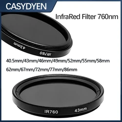 Infrared IR filter 40.5mm 43mm 46mm 49mm 55mm 62mm 67mm 72mm IR760 Camera Lens Infrared Filters For Canon Nikon SONY SLR Camera