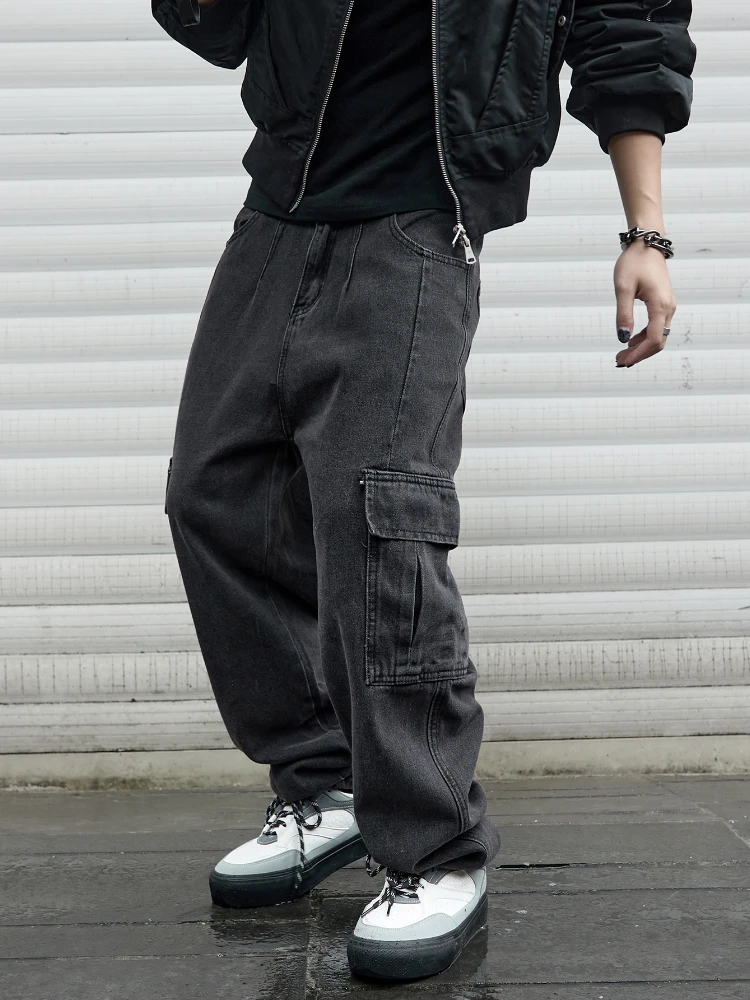 Y2k New Baggy Jeans Male Hip Hop Harajuku Trousers Wide Leg Denim Pants Men's Jeans Streetwear Korean Oversize Cargo Pants