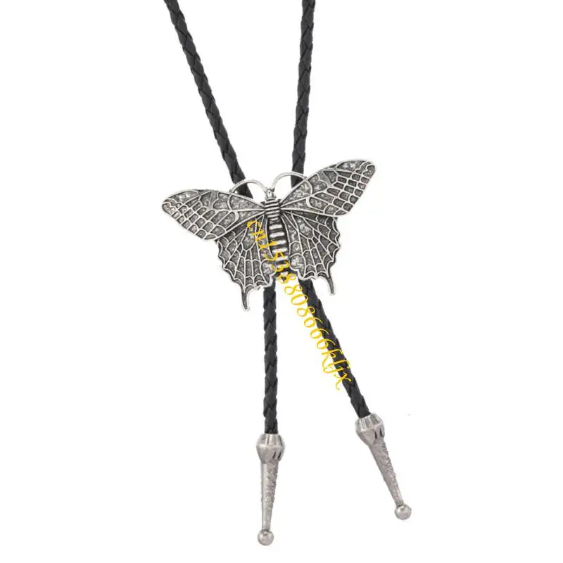 Paduan ringan kupu -kupu bolo kalung praktis pu kabel fashion aksesori untuk orang dewasa 066c
