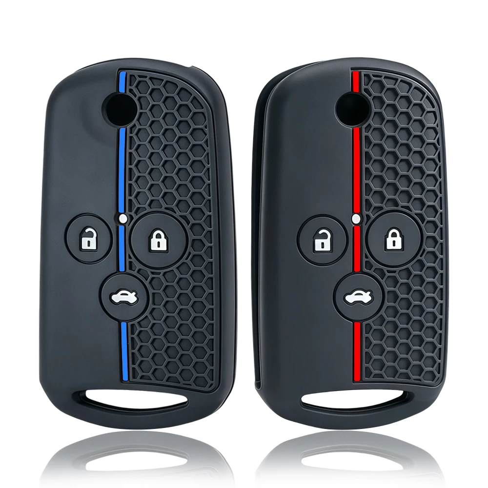 Silicone 3 Button Replacement Flip Folding Car Key Shell Modified for Honda Civic Dio Fit Crv Hrv Accord Odyssey Jazz