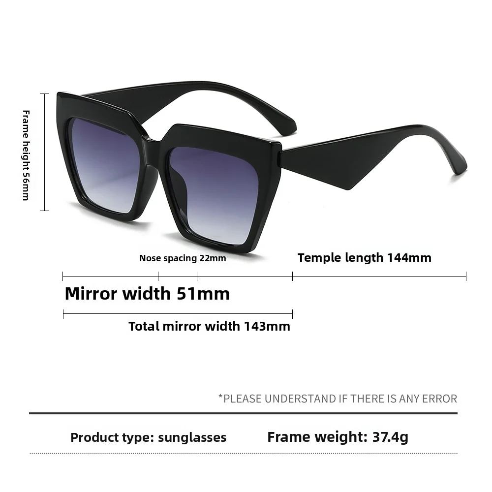 نظارات شمسية مربعة رائعة، أزرق بسيط، عصري، محايد، مناسبة لتزيين الحفلات الخارجية اليومية لكل من الرجال والنساء