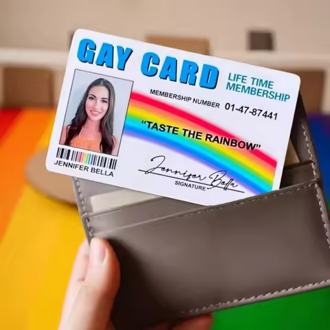Custom Gay Lifetime Membership Card,Custom Photo Gay Id Card, Custom Lgbt Pride Card,Prank Rude Joke Friend Colleague Gift Idea