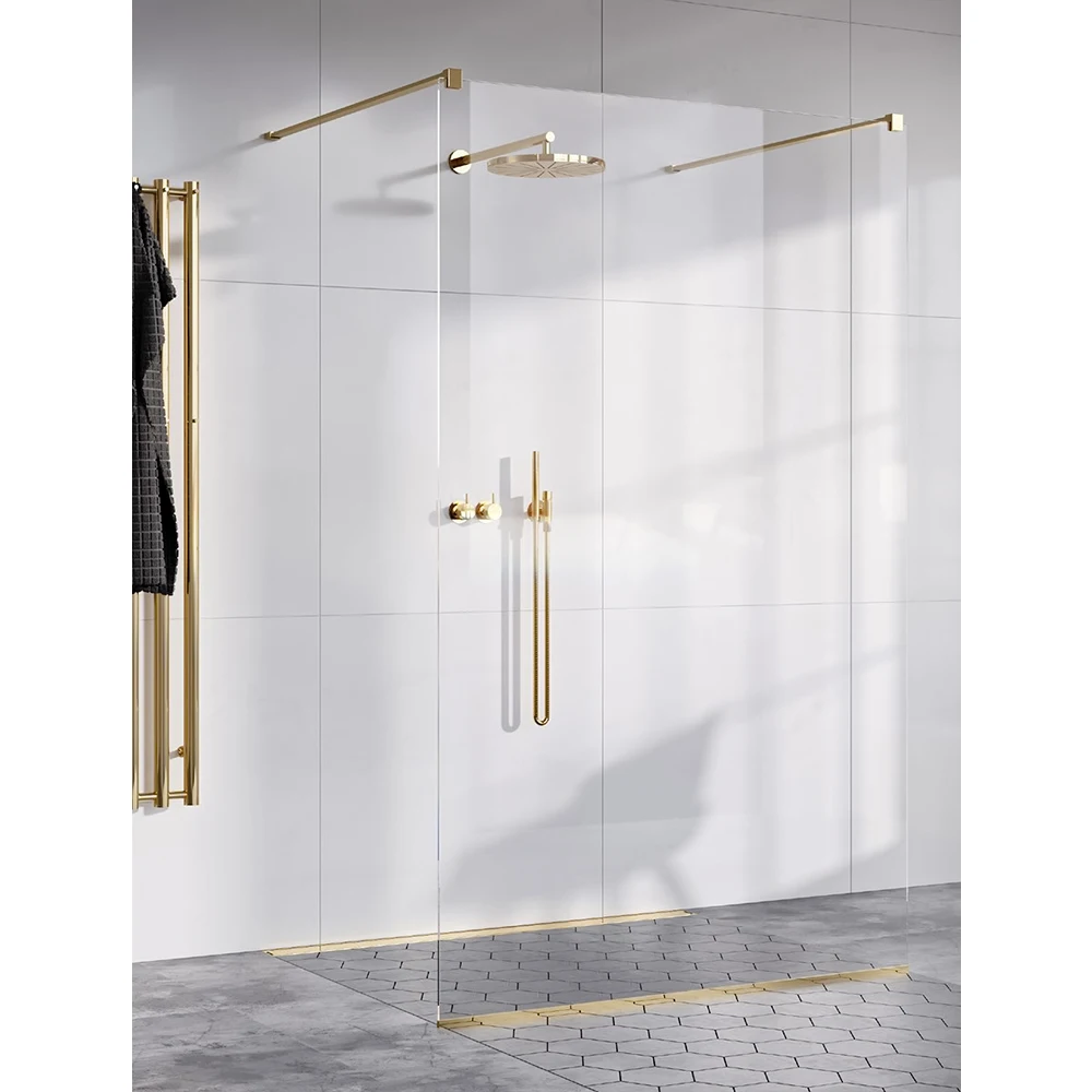 لوحة زجاجية مخددة بدون إطار للحمام من DUTRIEUX للمشي في شاشة الاستحمام #3