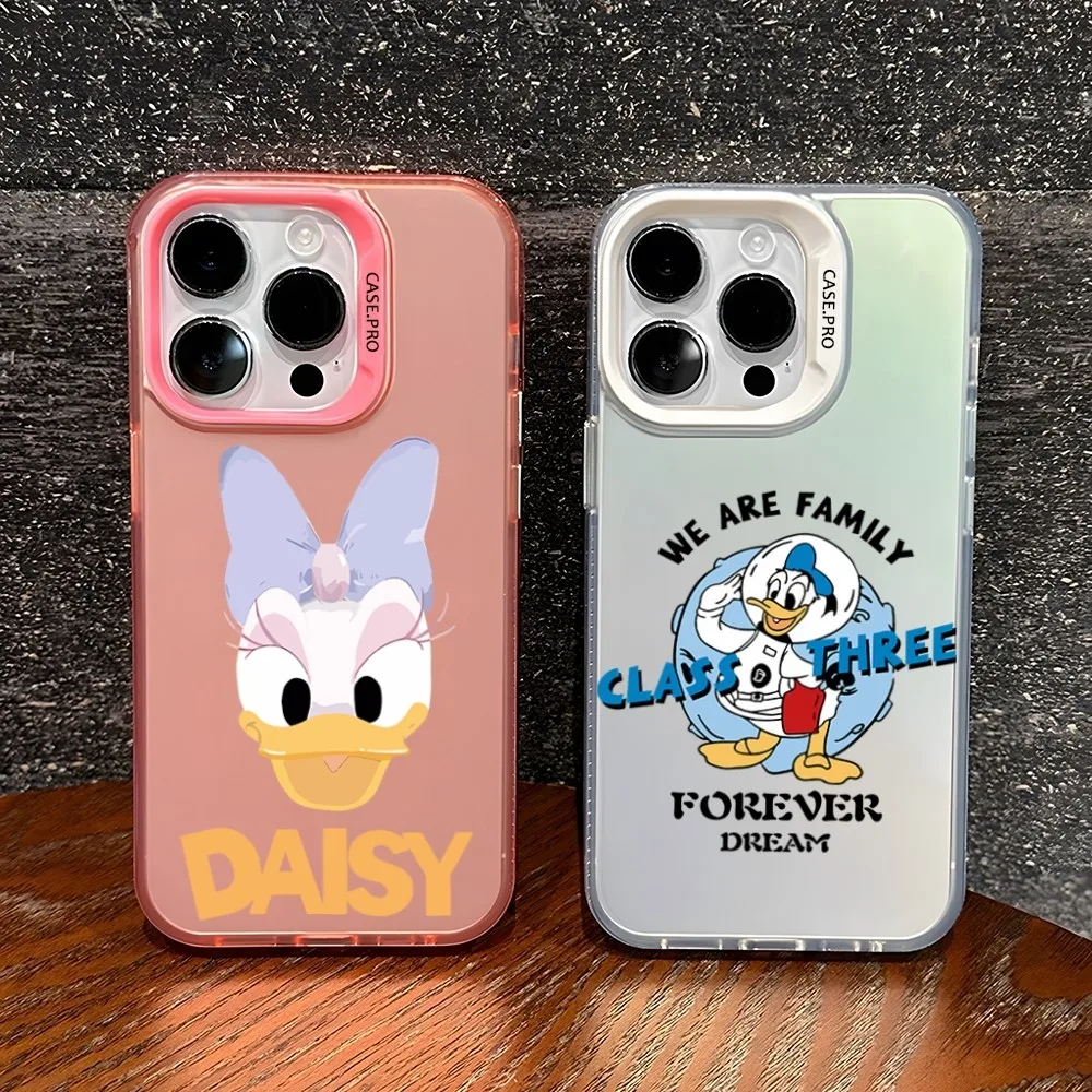 Disney Donald Duck Couple Phone Case Matte Colored Silver For Xiaomi Redmi 12 11 13T Poco X3 X5 M3 Pro Lite Shockproof