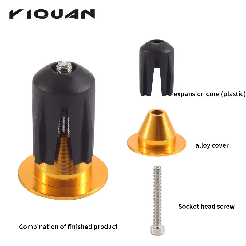 Bicycle Grip Handlebar End Cap Aluminium Alloy Lock MTB Mountain Bike Handlebar Grips End Plugs Bicycle Accessories