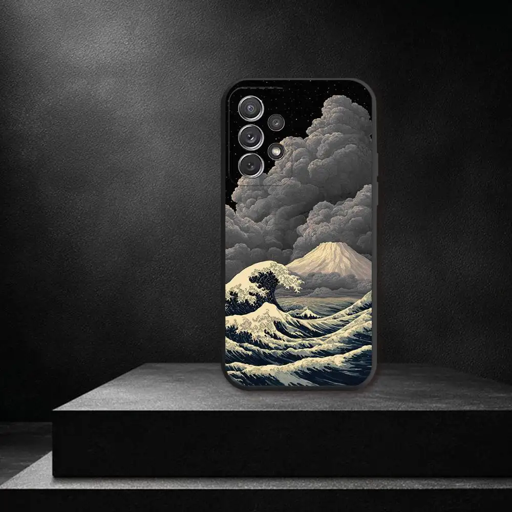 도요타시 카나가와 해변 전망대 삼성 S 25,24,23,22,30,21,10,9,울트라,플러스,라이트,FE,4,5G용 휴대폰 케이스 블랙 소프트 케이스