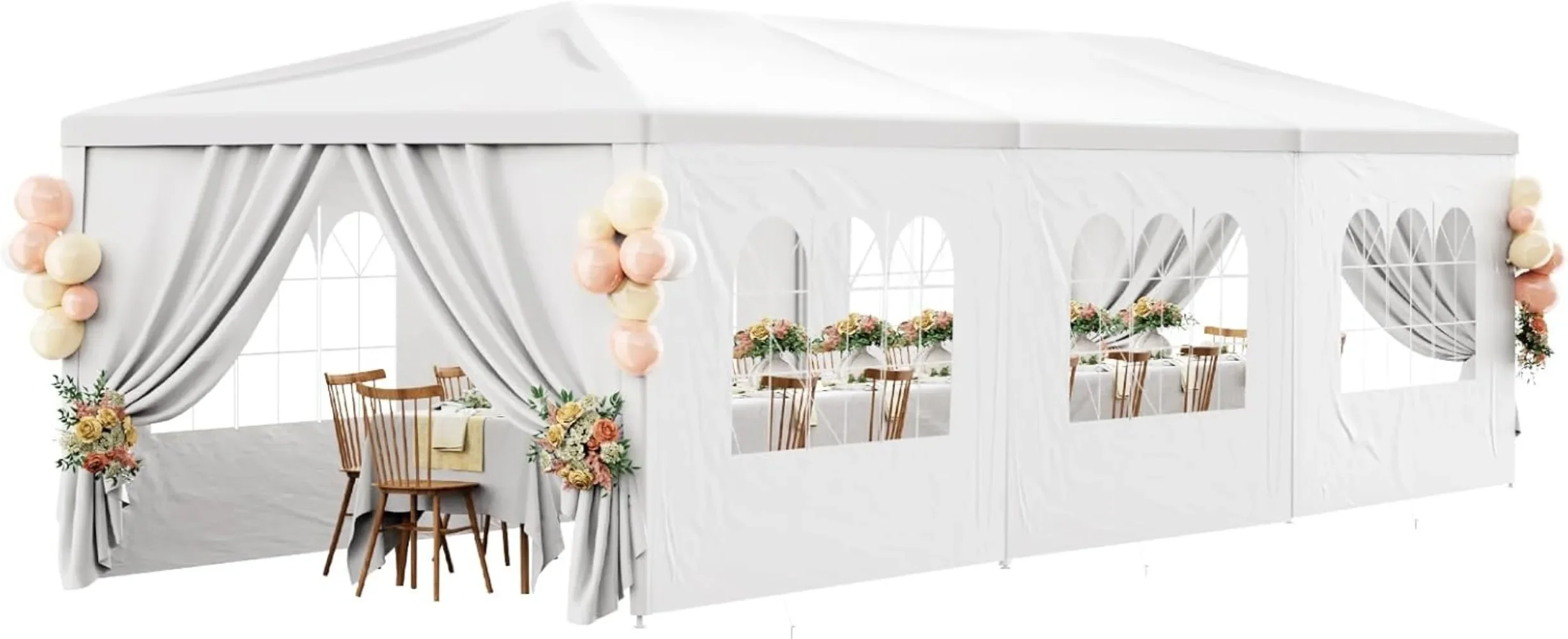 10x30FT White Party Tent Outdoor Canopy Tent Heavy Duty Wedding Tent Waterproof Patio Gazebo Event Tents for Parties