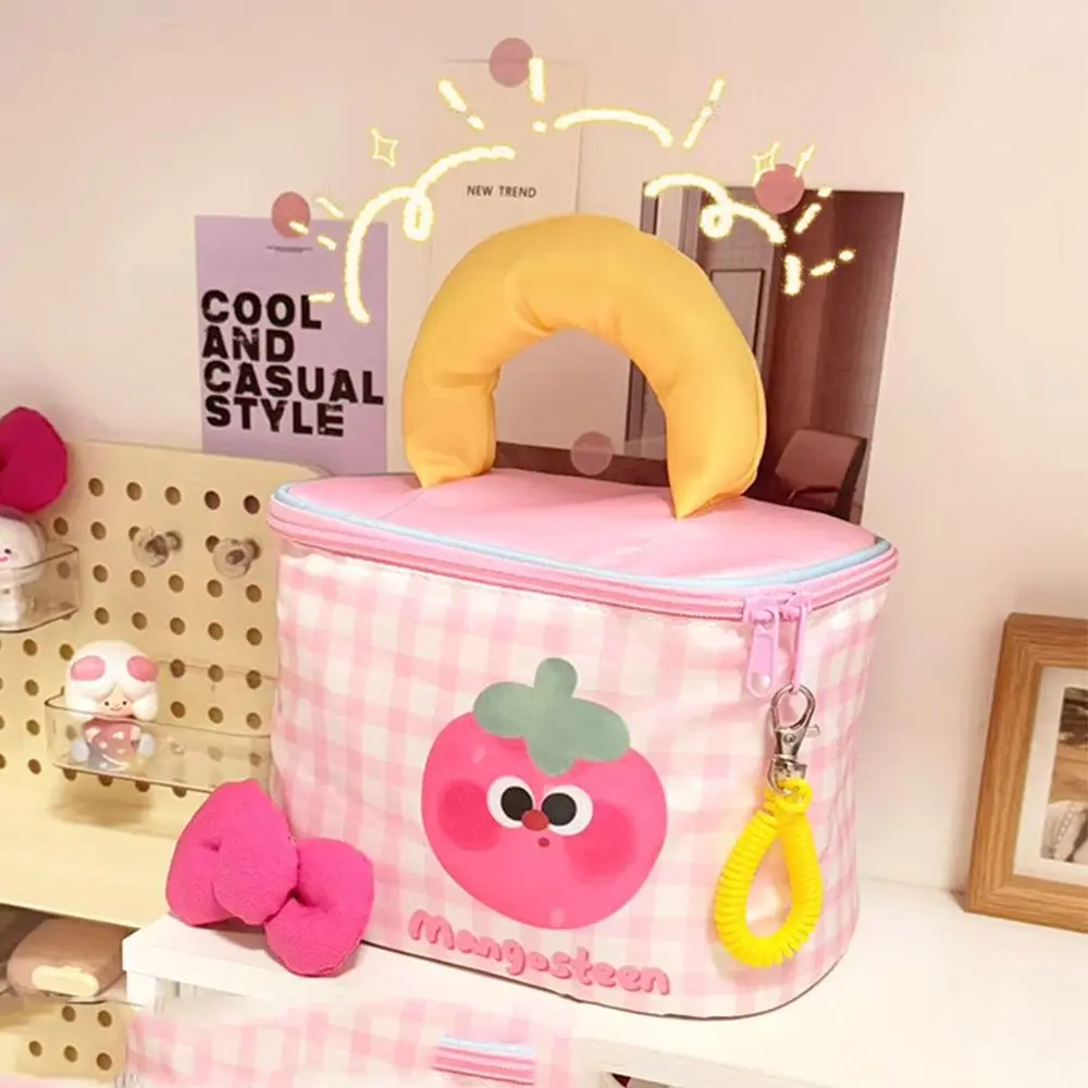 

Multifunctional Large Capacity Cute Makeup Bag Thickened Waterproof Dopamine Color Handbag Handheld Kawaii Cosmetic Bag Women