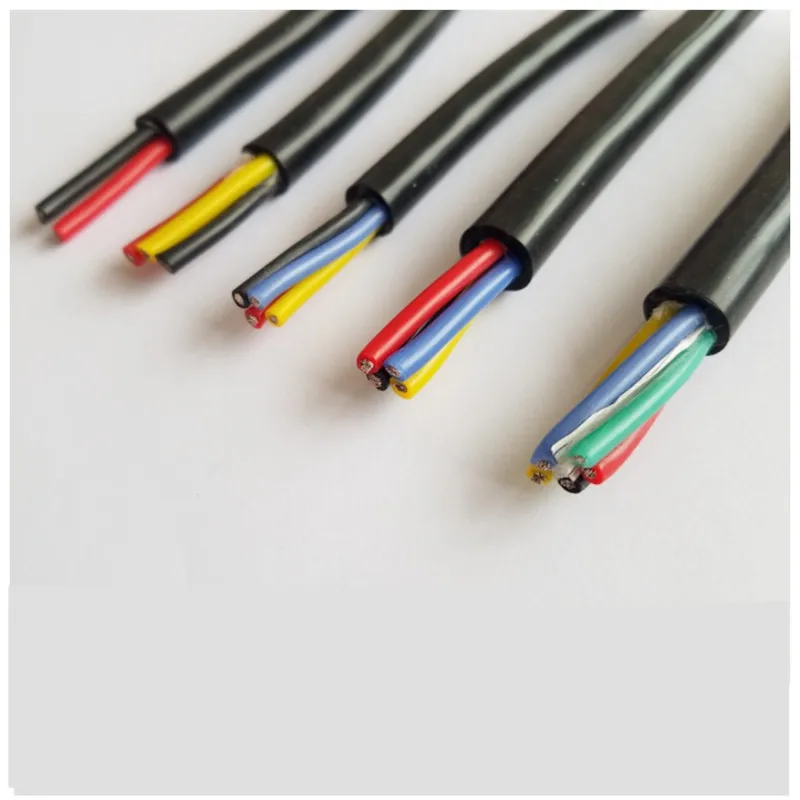 سلك كابل مغلف من السيليكون 22 20 18 17 15 13awg 2-8 Core مقاومة درجات الحرارة العالية والمنخفضة سلك إشارة ناعم كابل الطاقة