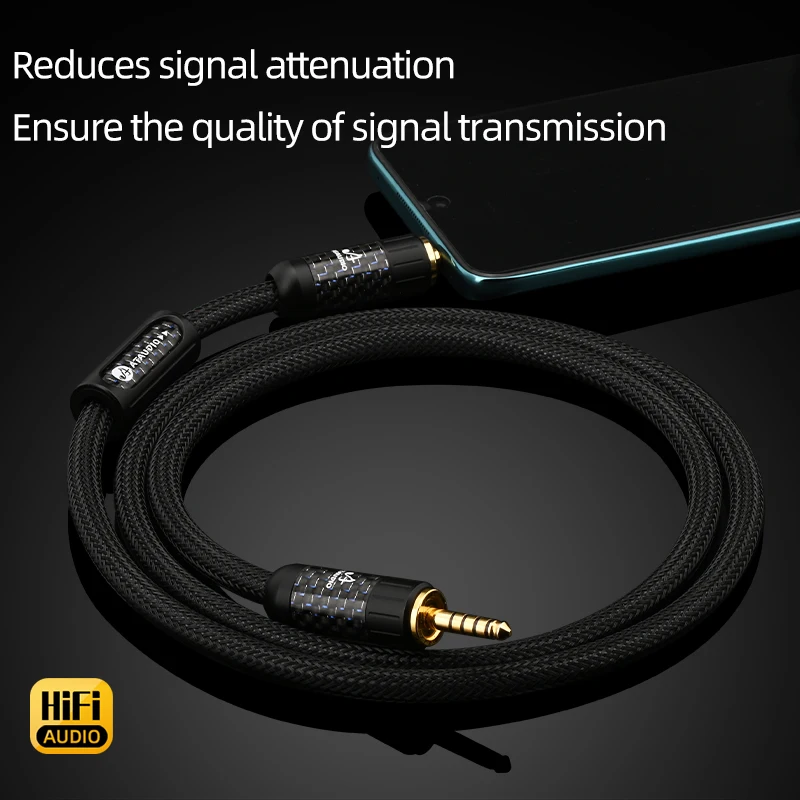 ATAUDIO HiFi Square Copper 4.4mm Balance ke 3.5 mm Stereo Aux Jack Kabel Adaptor Audio Seimbang Male to Male untuk Pemutar Earphone