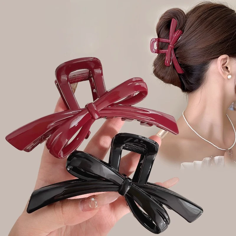 

Bow Knot Hair Pin Side Clip Vintage Bang Clip Headwear Large Size Decoration Styling Tools Gift