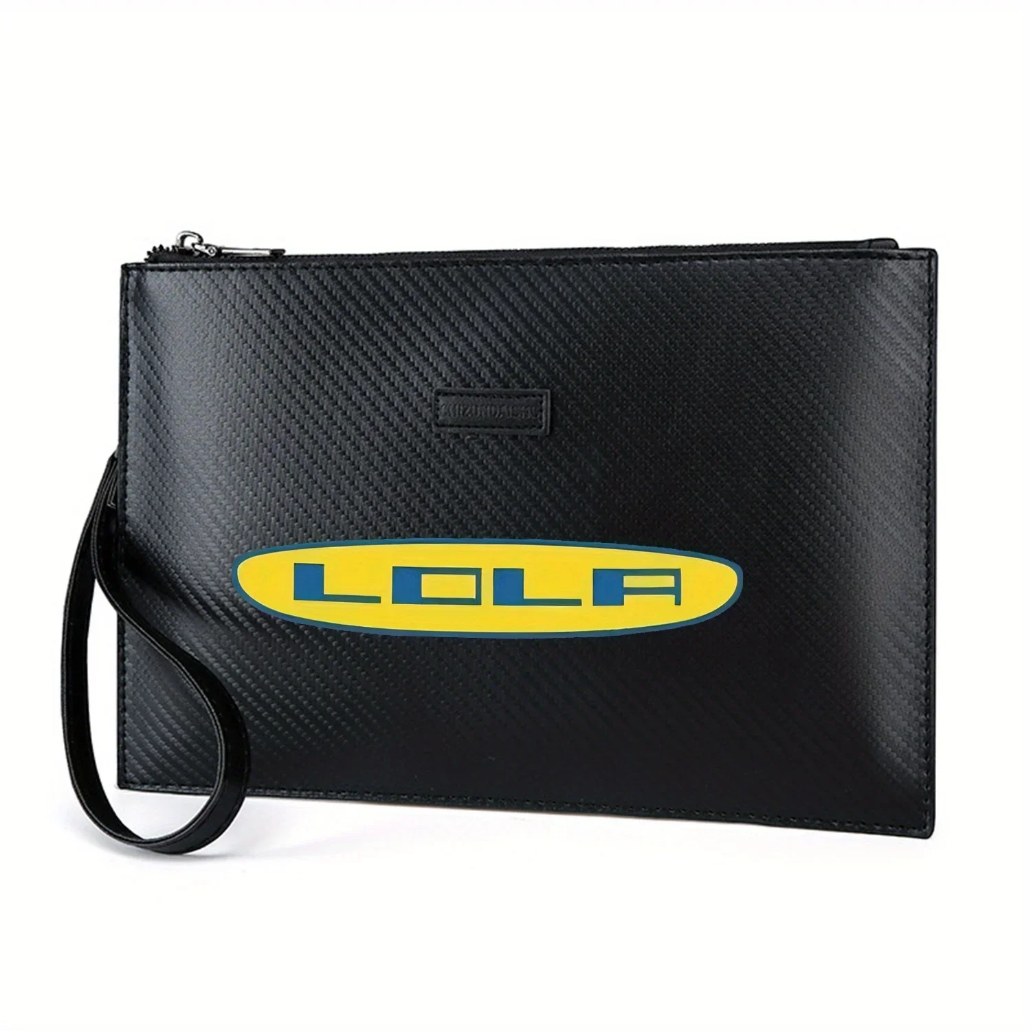 Yellow blue logo letters shape Elegant Printed PU Men's Handbag Fashionable and Practical for Everyday Carry