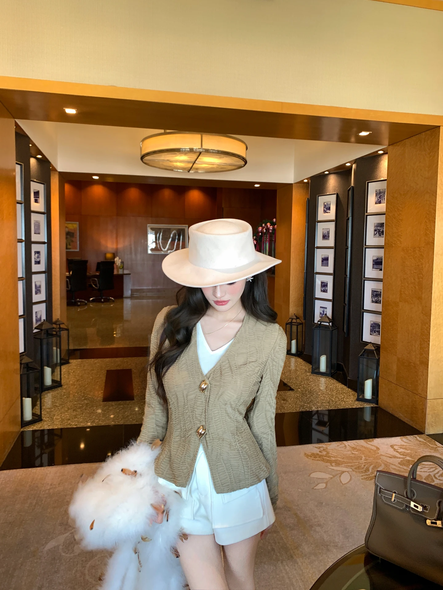 

i Color Fce Lined Knitwear Women's Slim Fit Versatile High End Feeling Fake Two-Piece Sle Commute Suitable Polyester ...