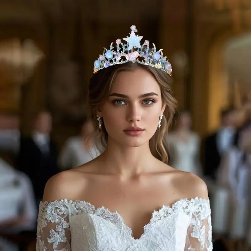 

Bride Crowns Elegant Headbands Wedding Hair Accessories Crystal Wedding Starfishes Western Crowns Bachelorette Party Y166