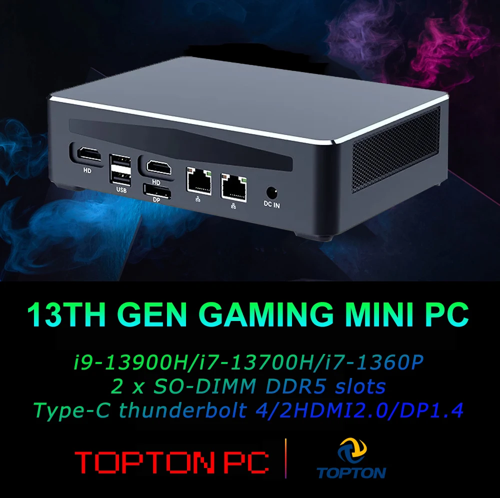 Potente computer desktop con display triplo Core i9 13900H i7 13700H Windows 11 Pro DP/HDMI/USB-C, supporto doppia LAN 8K/4K