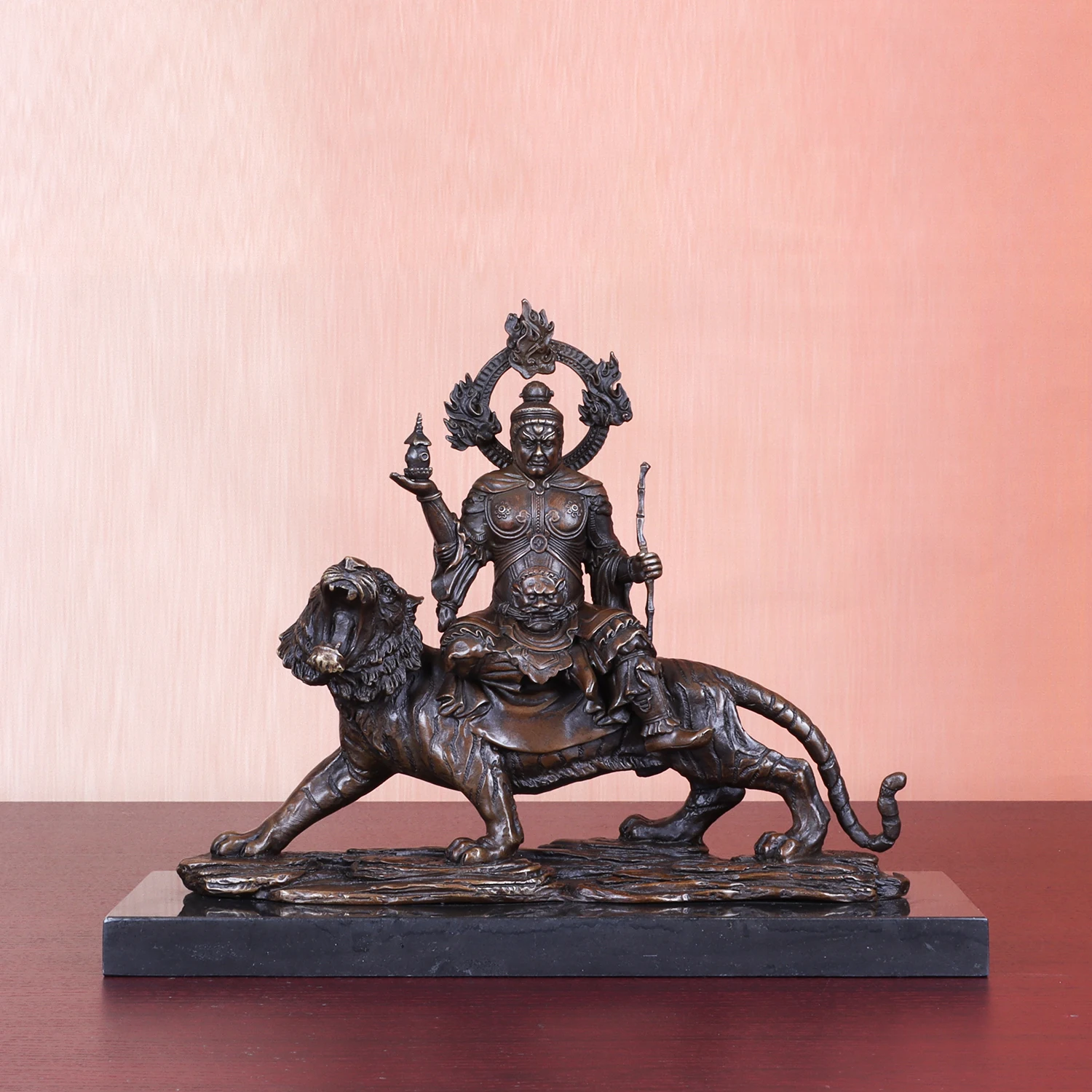 Religion sculpture Bronze buddha statue Vaisravana Bishamon Art decoration bronze Tibetan Buddha Boundless wisdom god