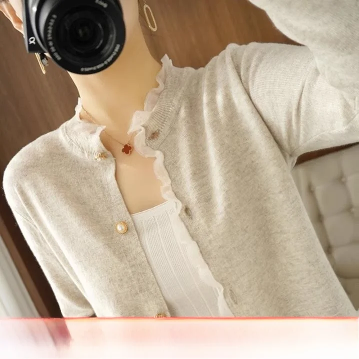 

Женский вязаный открытый кардиган-свитер, весенне-осенний модный приталенный длинный свек V-Ne на пуговицах, полосатая дизайнерская верхняя одежда