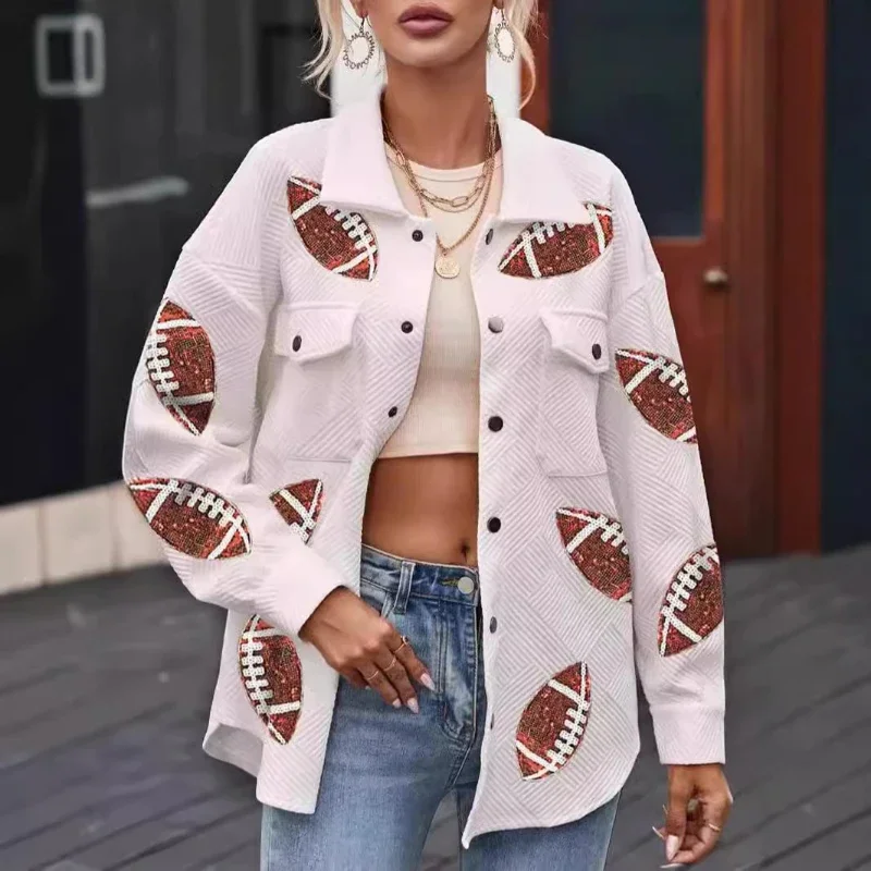 

TPJB новая маленькая куртка в стиле регби с принтом в стиле пэчворк, модная универсальная рубашка-кардиган для женщин, пальто
