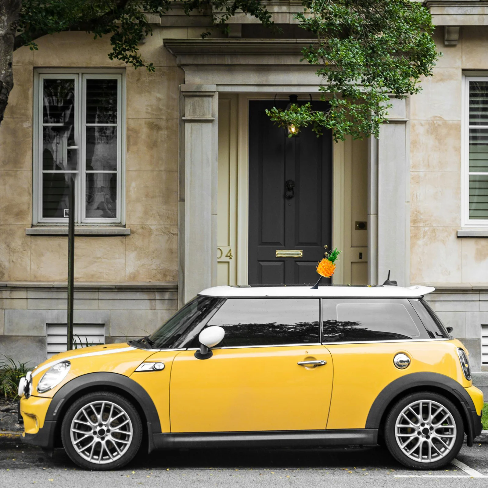 

2pcs Car Antenna Decorations Cute Pineapple Toppers Waterproof Durable PU Materials Easy Installation Universal Compatibility