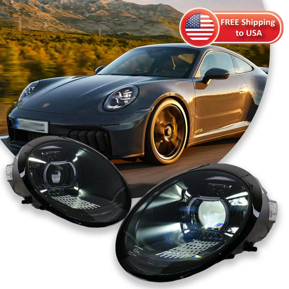 TYPY Car Lights For Porsche 911 997 Headlight 997.1 997.2 Full LED Laser Matrix Headlamps Projector Front Lamp DRL Plug Play