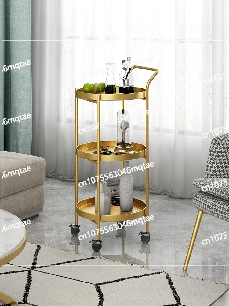 Nordic Luxury Small Coffee Table Cart, Several Bedrooms Near The Living Room, Movable with Wheels, Several Balcony Sm