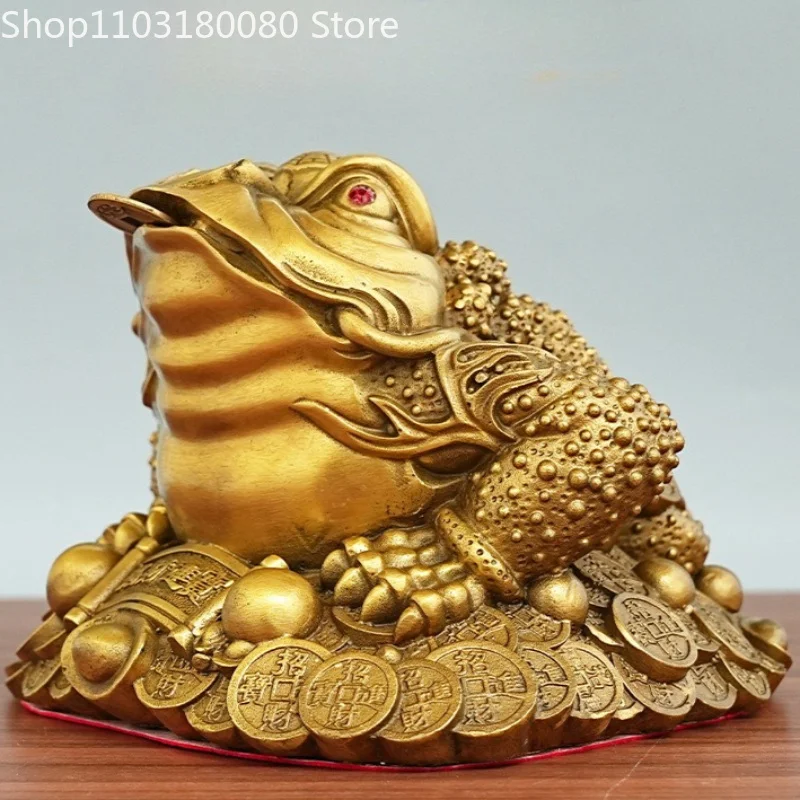18cm Copper brass The Three-legged Golden Toad Jin Chan  Chan Chu Chinese Feng Shui decor Lucky