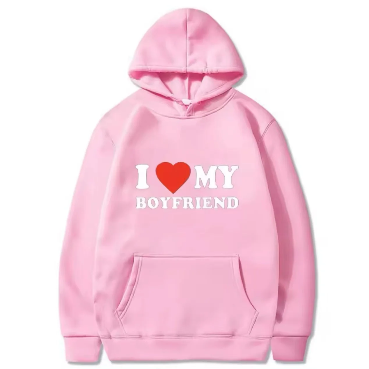 I Love My Boyfriend I love my boyfriend letter printed hoodie Sport Harajuku men and women casual couple matching hoodie