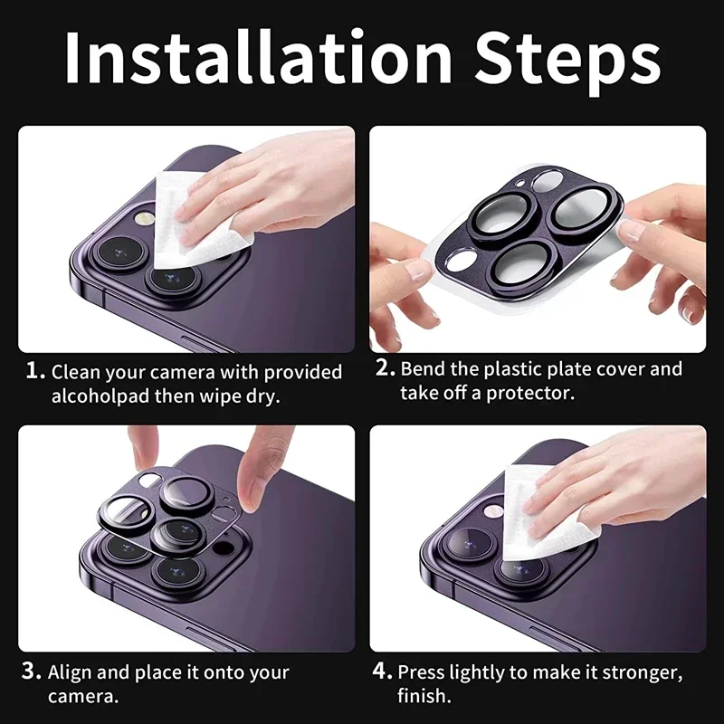 1Pcs Metal Camera Lens Protector Glass For IPhone 13 12 11 14 Pro Max HD Back Lens Protective Film For IPhone 12 Mini 15 PRO 14