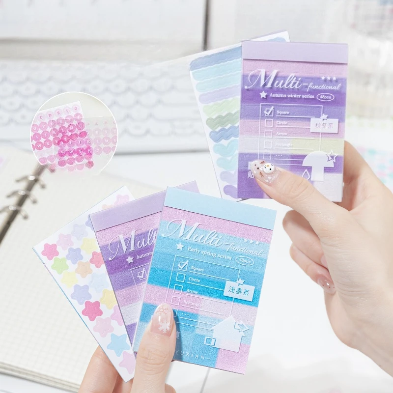 Practical Sticker Label Book Versatile DIY Cut-out Kit for Journaling Indexing Page Flags Minimalist Decoration Sticker Set
