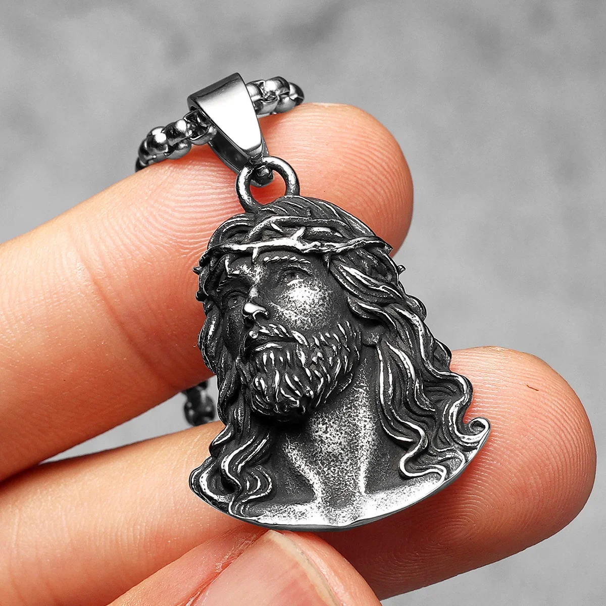 Christian Jesus Avatar Powerful Amulet Men Necklaces Stainless steel Pendants Chains Women Jewelry Accessories Gifts Wholesale