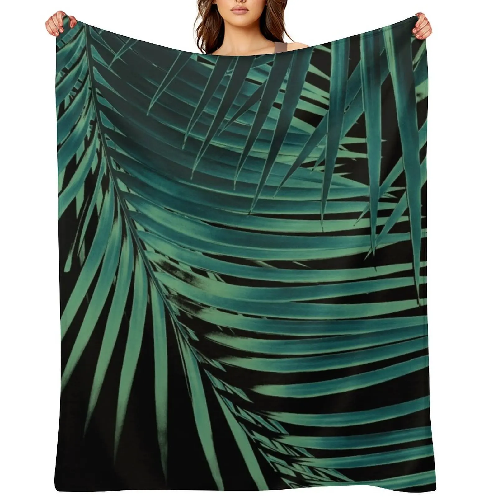 

Palm Leaves Green Vibes #5 #tropical #decor #art Throw Blanket Decorative Throw Furrys Fashion Sofas Furry Blankets