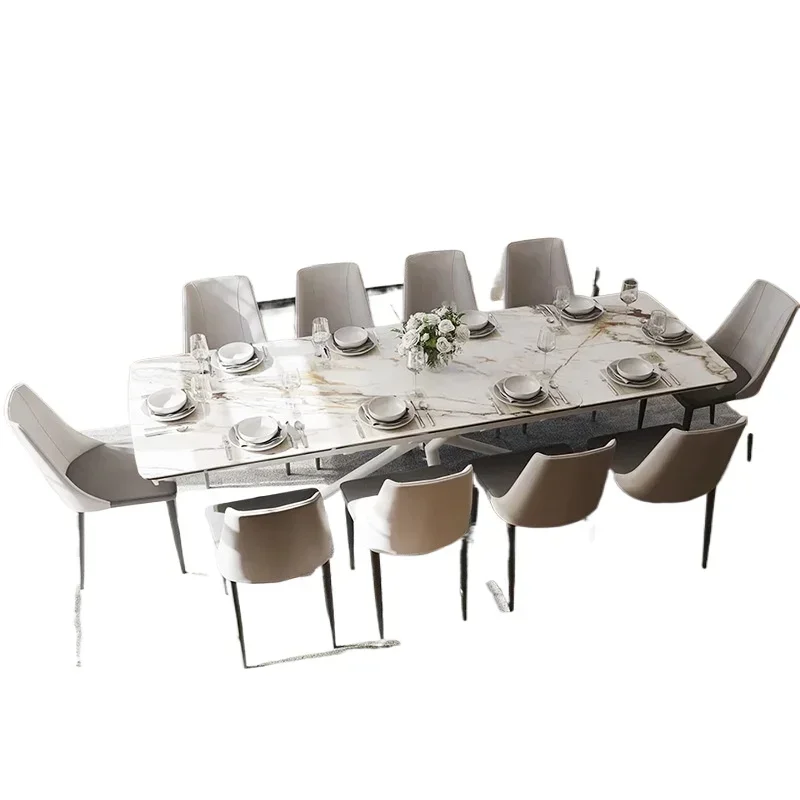 Italian minimalist unilateral stretch dining table rectangular Internet celebrity home dining table large
