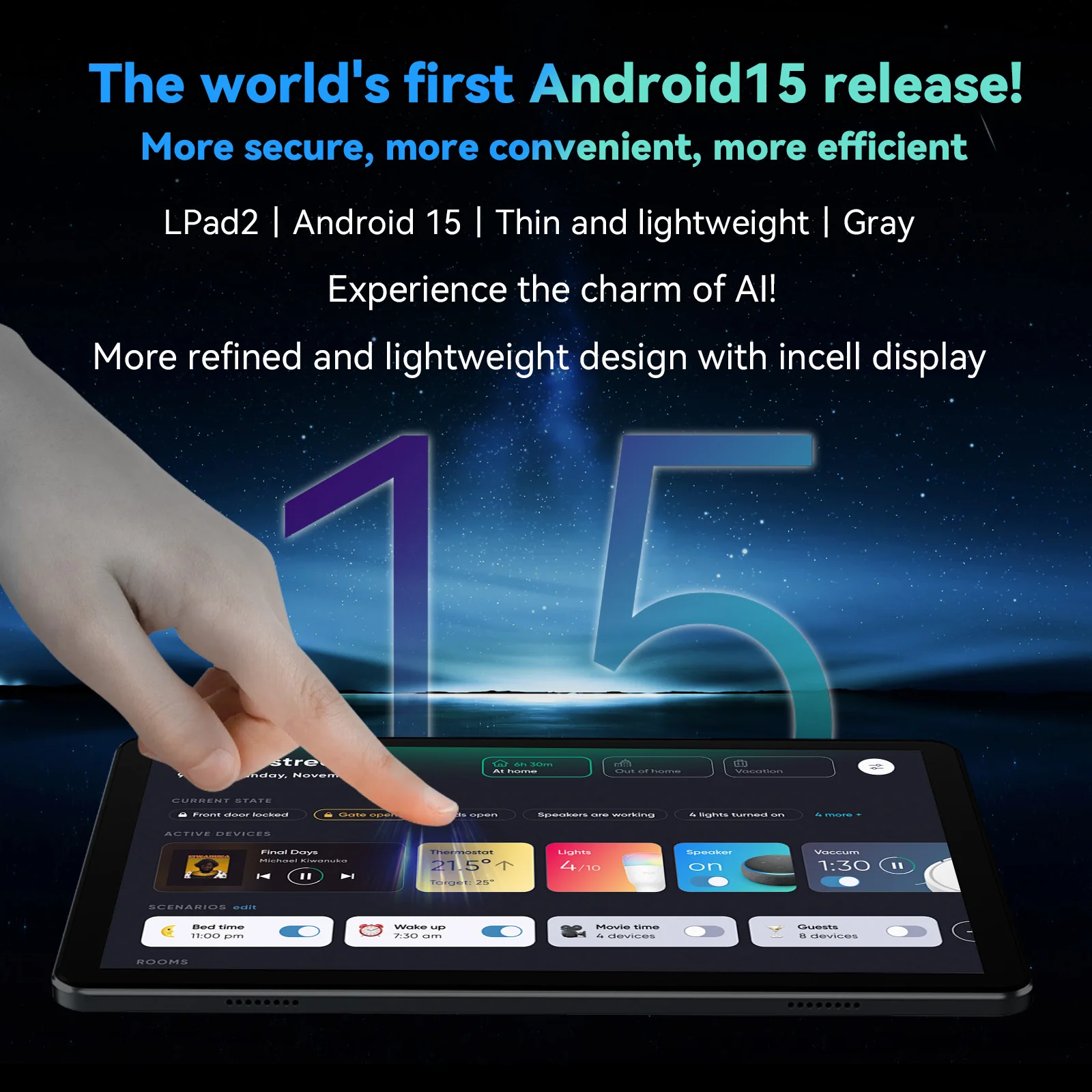 Alphawolf LPad3A 11-inch Android15 Wi-Fi Tablet 20GB + 128GB GPS Widevine L1 1920*1200 FHD IPS 8000mAh PD18W Type-C Charging GMS