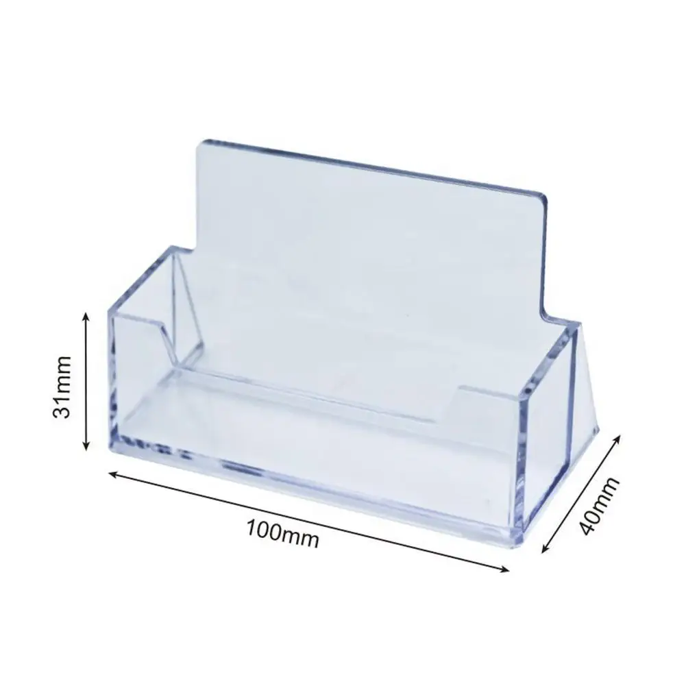 Clear Acrílico Plástico Mesa Prateleira Box, armazenamento Display Stand, Desktop transparente, Titular do cartão de visita, Lugar, Novo, 1Pc